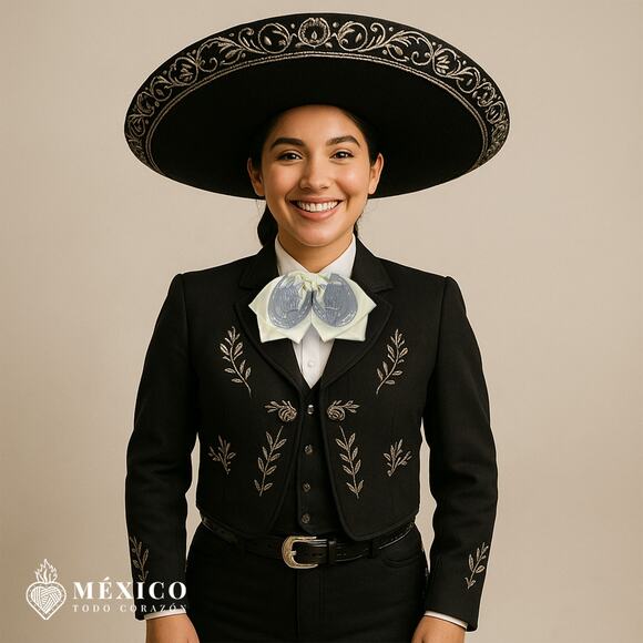 Beige Mexican Charro Mono Diseno Flor main image 1
